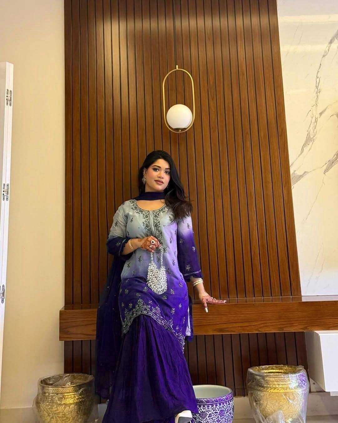 Ynf Chinon Silk KESH492 1370 Suits & Dresses Wedding Collections Festive Collections Wholesale Sharara Salwar Suits Printed Suits Ladies Silk Suit Manufacturer