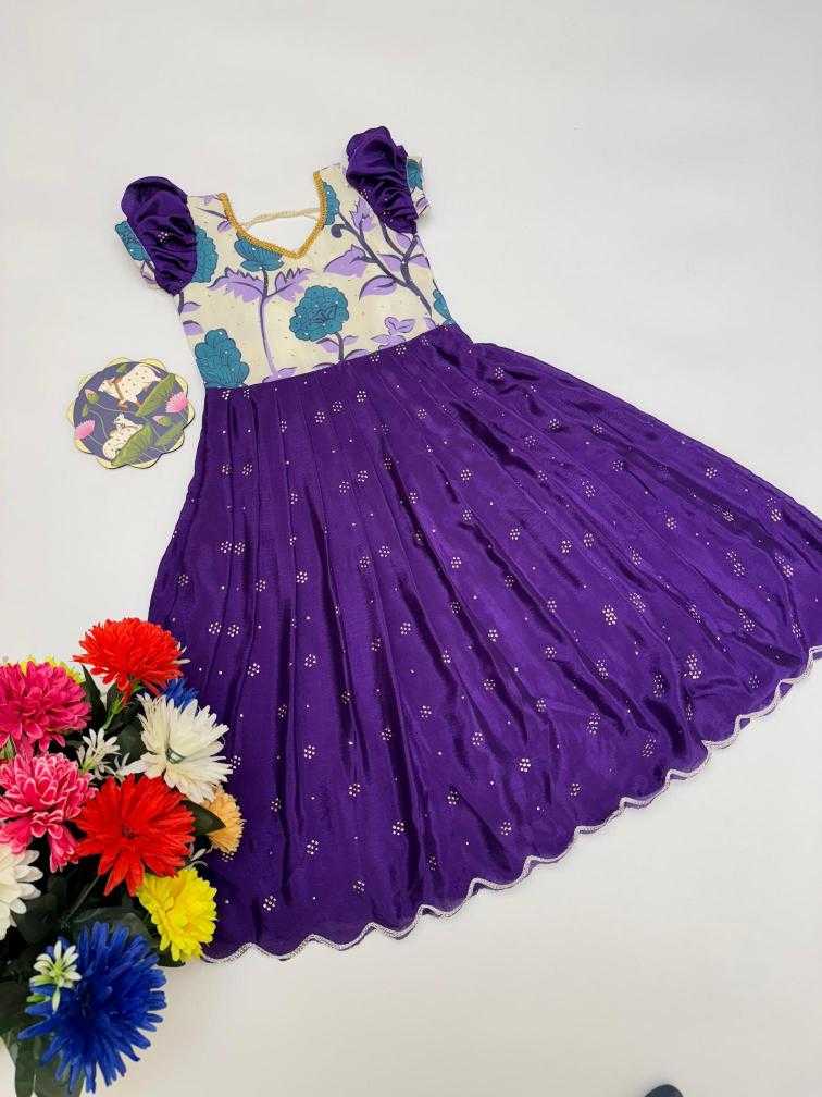 Ynf Chinon Silk KESH493 Arco Kids Wear Wholesale Kids Gown Kids Ethnic Gowns Manufacturer