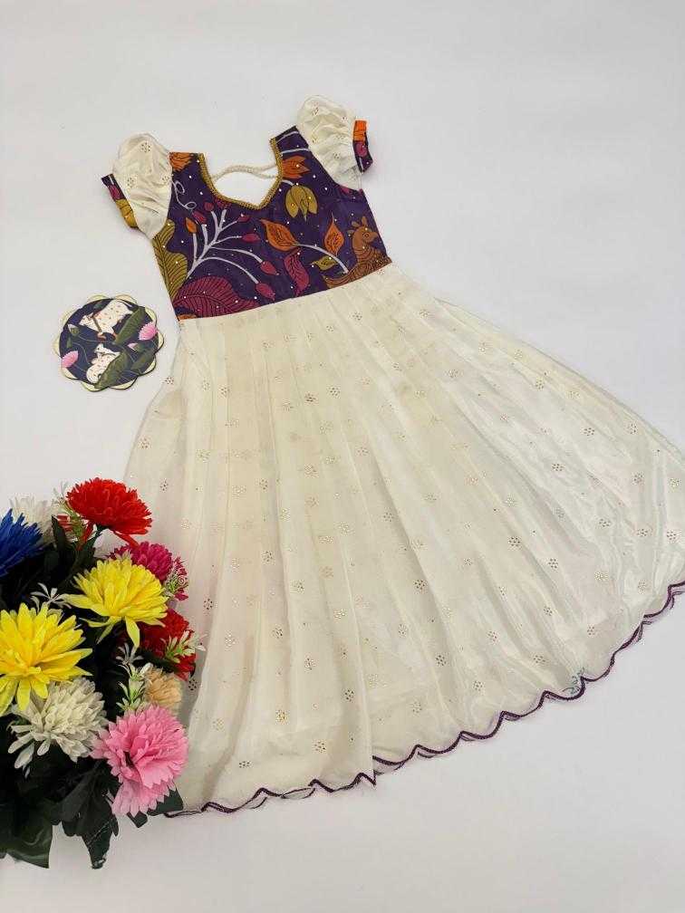 Ynf Chinon Silk KESH493 Arco Kids Wear Wholesale Kids Gown Kids Ethnic Gowns Manufacturer