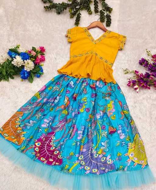 Ynf Chinon Silk KESH493 Season Kids Wear Wholesale Kids Lehenga Kids Lehenga Choli Baby Girl Lehenga Manufacturer