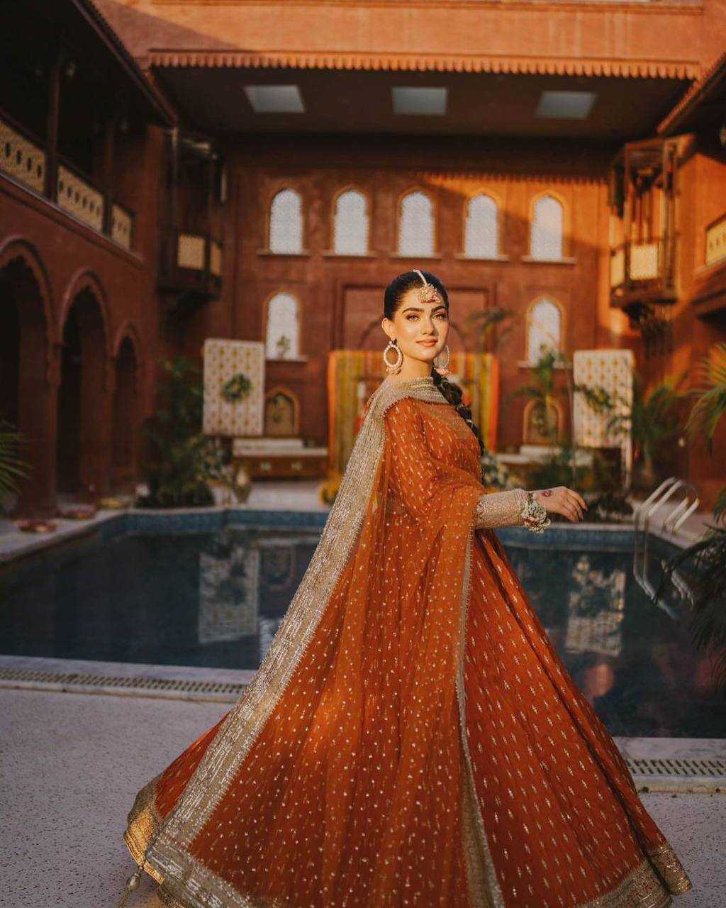 Ynf Chinon Silk KESH496 039 Gowns Wedding Collections Wholesale Party Wear Gowns Designer Gowns Sangeet Outfits Manufacturer