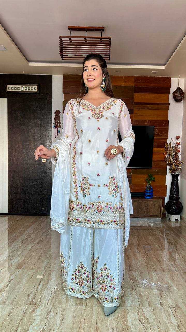 Ynf Chinon Silk KESH506 1151 Suits & Dresses Wedding Collections Festive Collections Wholesale Sharara Salwar Suits Embroidery Suits Ladies Silk Suit Manufacturer