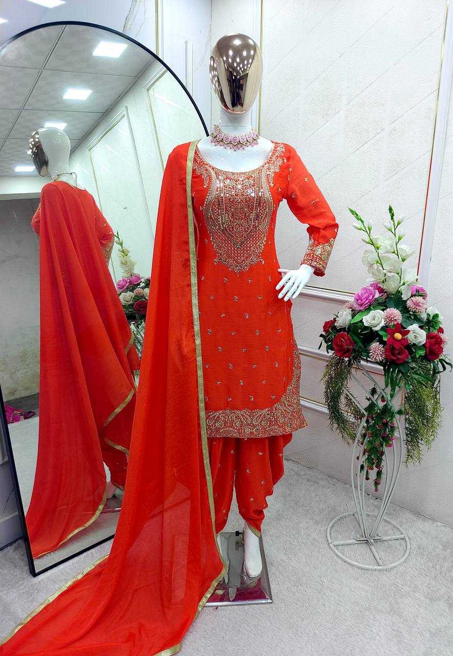 Ynf Chinon Silk KESH506 1153 Suits & Dresses Wedding Collections Festive Collections Wholesale Embroidery Suits Ladies Silk Suit Dhoti Salwar Suit Manufacturer