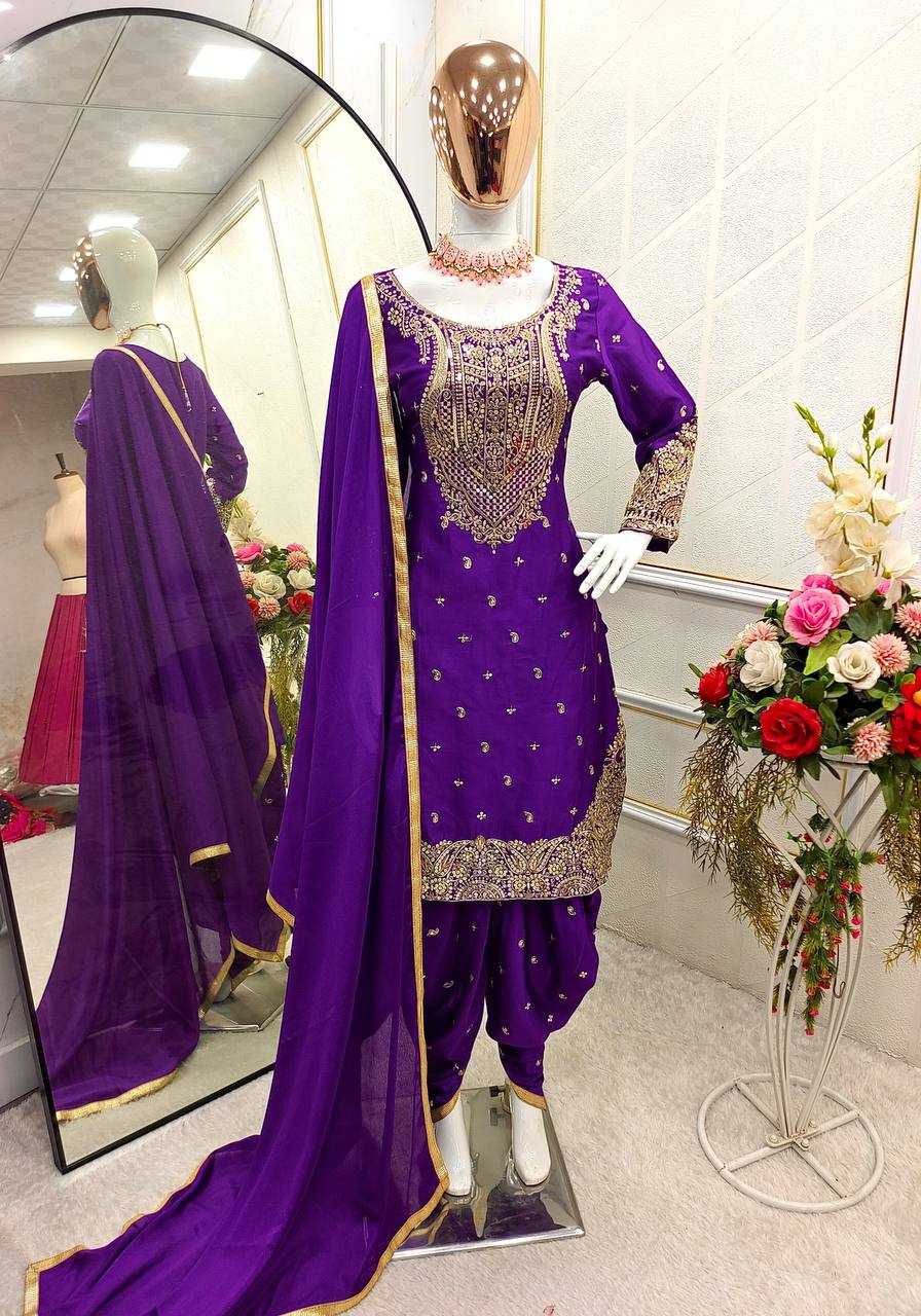 Ynf Chinon Silk KESH506 1153 Suits & Dresses Wedding Collections Festive Collections Wholesale Embroidery Suits Ladies Silk Suit Dhoti Salwar Suit Manufacturer
