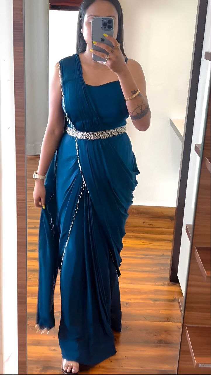 Ynf Chinon Silk KESH516 9246 Sarees Wholesale Ready To Wear Sarees Party Wear Sarees Saree with Jacket Manufacturer