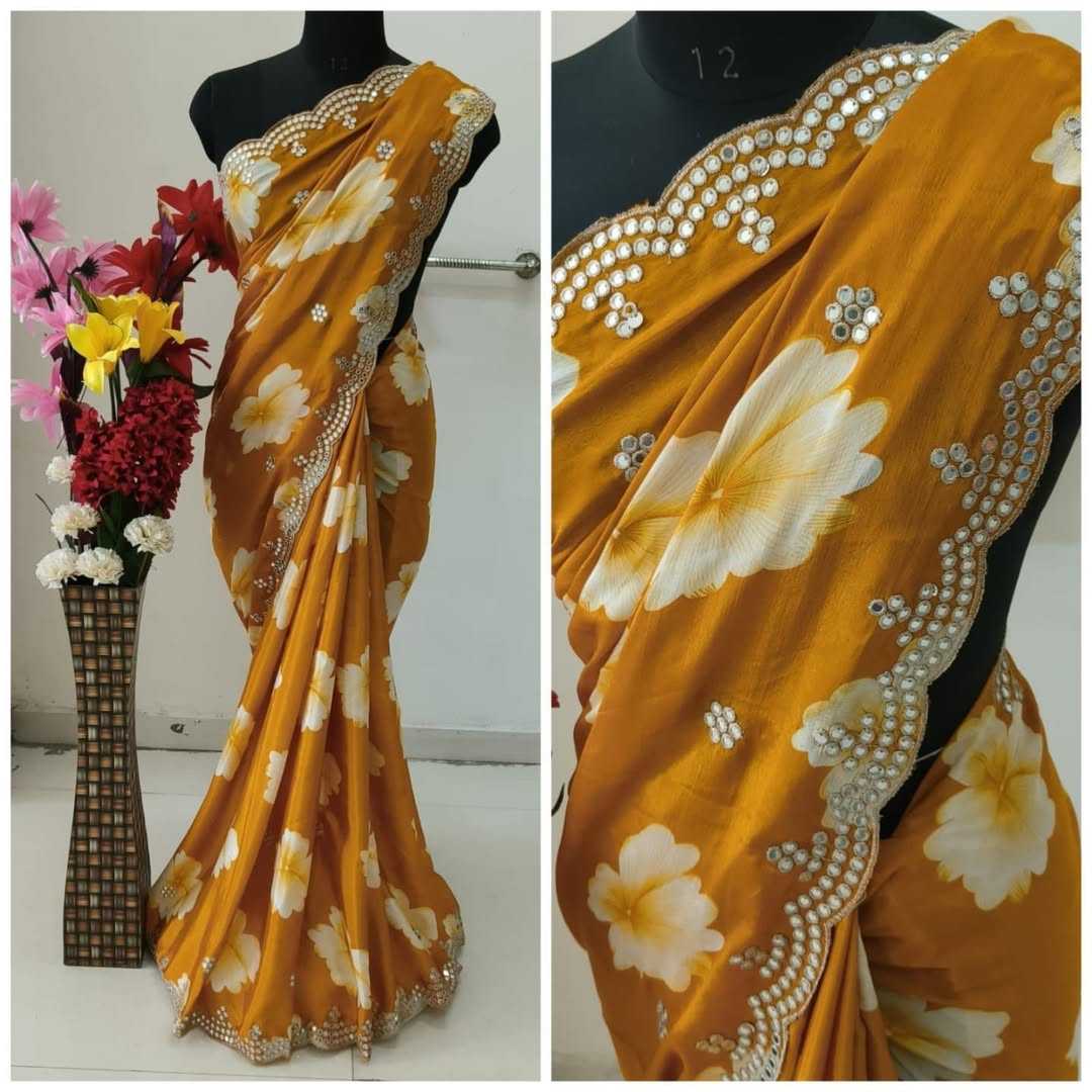 Ynf Chinon Silk RIN128 JK 118 Silk Sarees Wedding Collections Festive Collections Wholesale Printed Silk Saree Designer Silk Sarees Silk Sarees For Weddings Manufacturer