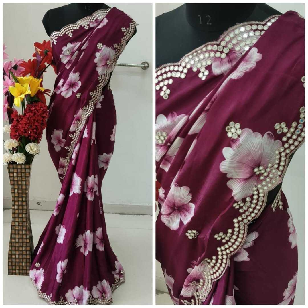 Ynf Chinon Silk RIN128 JK 118 Silk Sarees Wedding Collections Festive Collections Wholesale Printed Silk Saree Designer Silk Sarees Silk Sarees For Weddings Manufacturer