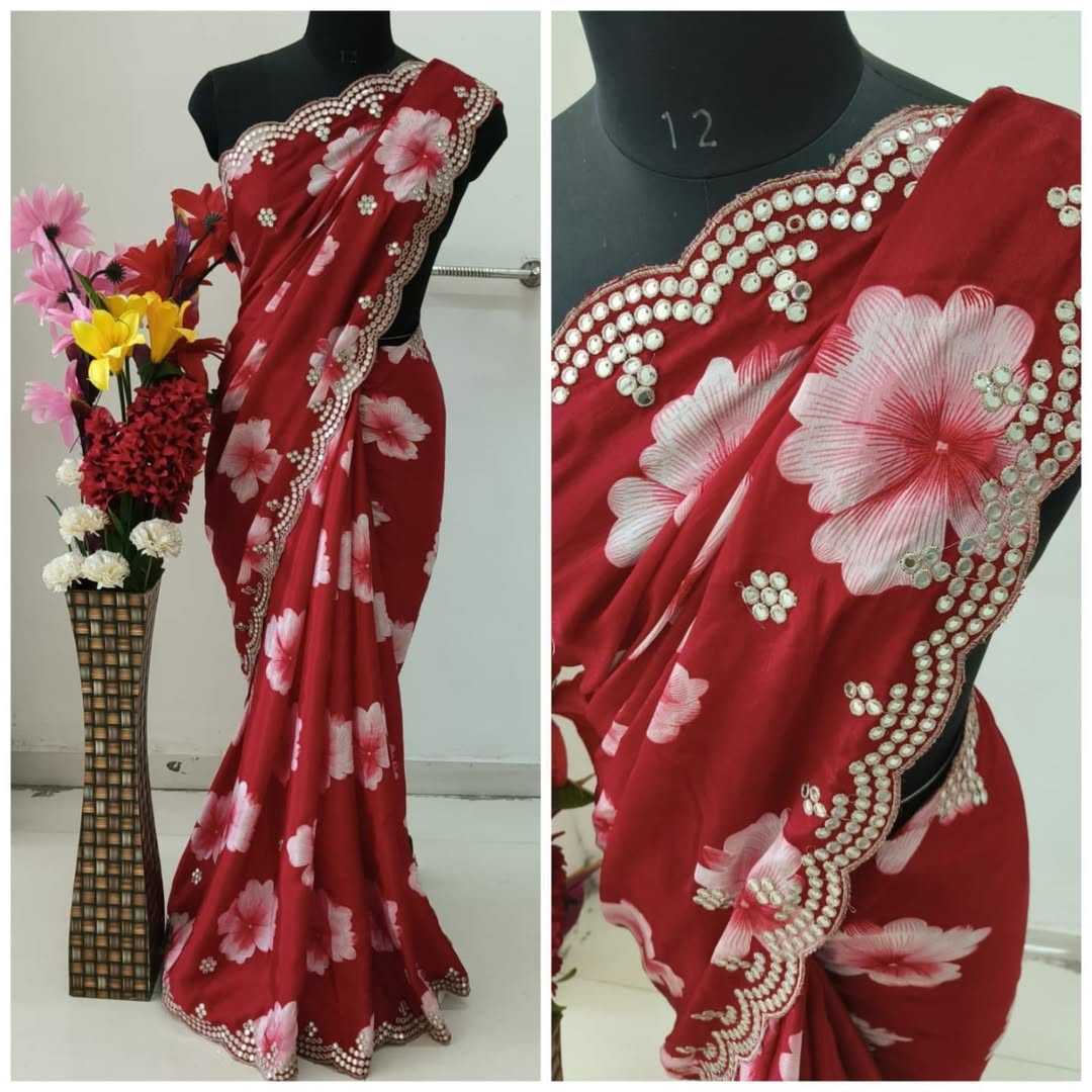 Ynf Chinon Silk RIN128 JK 118 Silk Sarees Wedding Collections Festive Collections Wholesale Printed Silk Saree Designer Silk Sarees Silk Sarees For Weddings Manufacturer