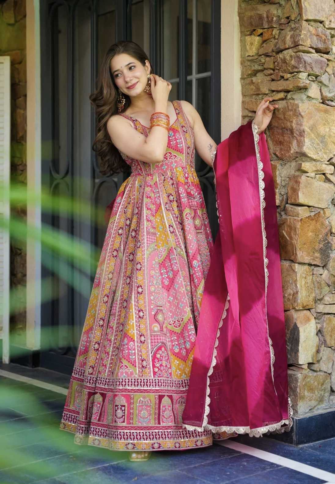 Ynf Chinon Silk RIN197 4793 Suits & Dresses Wholesale Party wear suits Bridal Suits Designer Suits Manufacturer