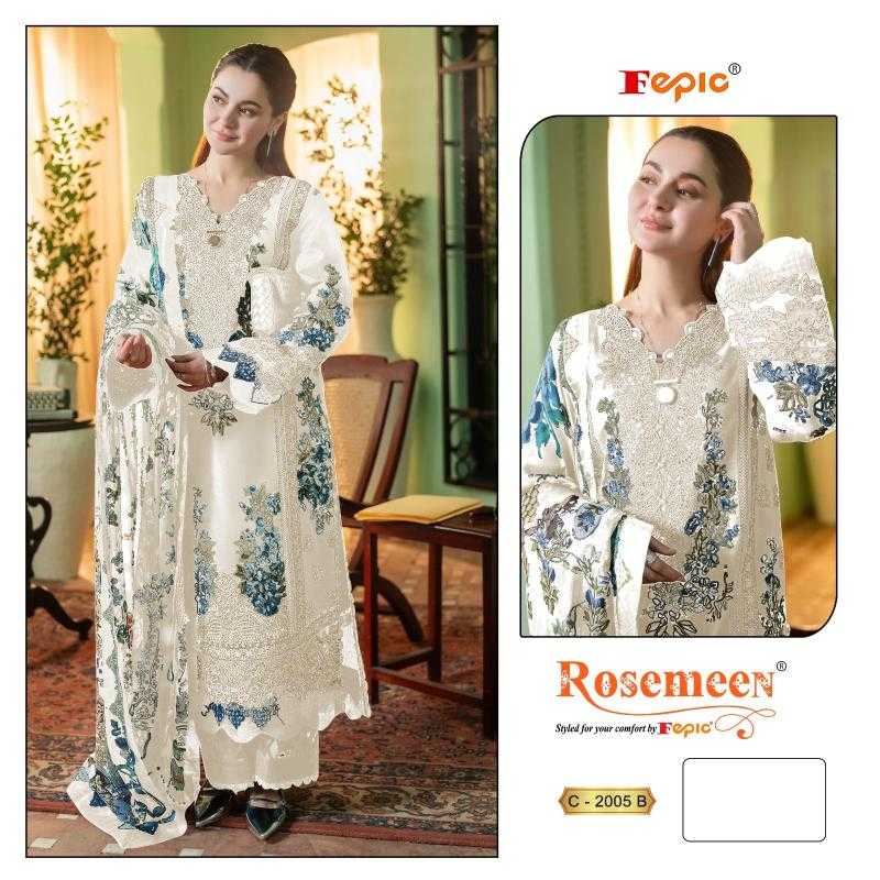 Ynf Cotton Cambric KESH446 FEPIC-ROSEMEEN-2005 Suits & Dresses Wedding Collections Festive Collections Wholesale Embroidery Suits Cotton Suits Designer Suits Manufacturer