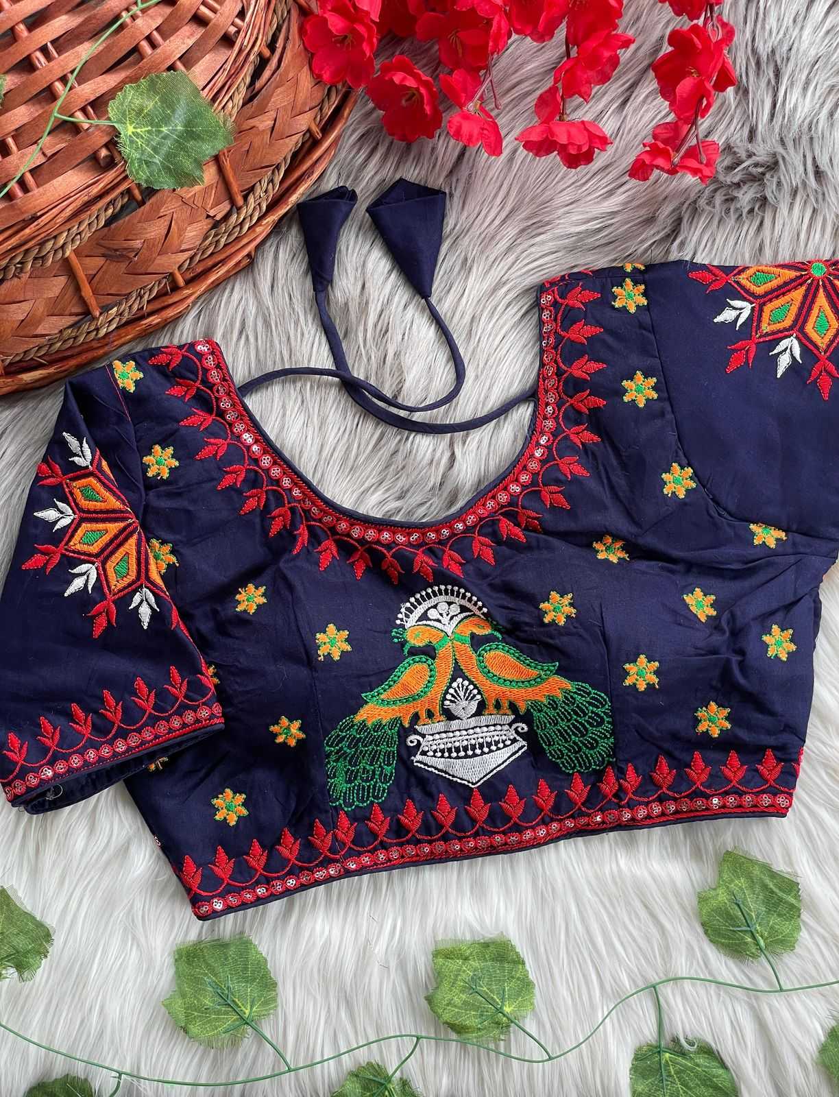 Ynf Cotton KESH426 Geeta-10 Readymade Blouses Wholesale Sequence Embroidery Blouse Designer Blouse Cotton Blouse Manufacturer