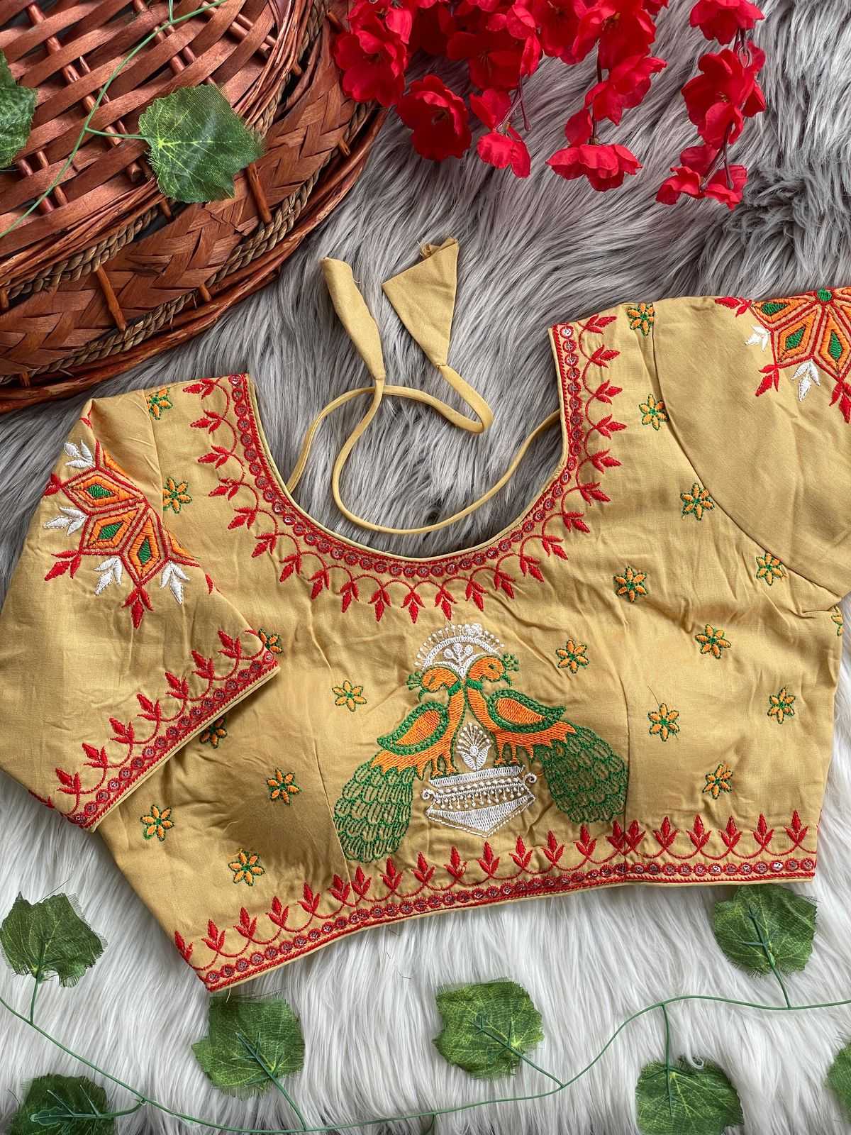 Ynf Cotton KESH426 Geeta-10 Readymade Blouses Wholesale Sequence Embroidery Blouse Designer Blouse Cotton Blouse Manufacturer