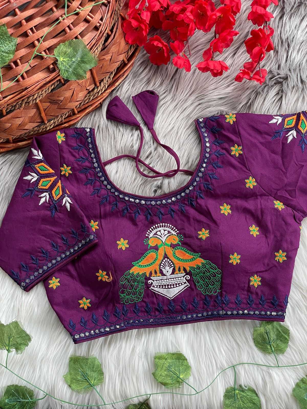 Ynf Cotton KESH426 Geeta-10 Readymade Blouses Wholesale Sequence Embroidery Blouse Designer Blouse Cotton Blouse Manufacturer