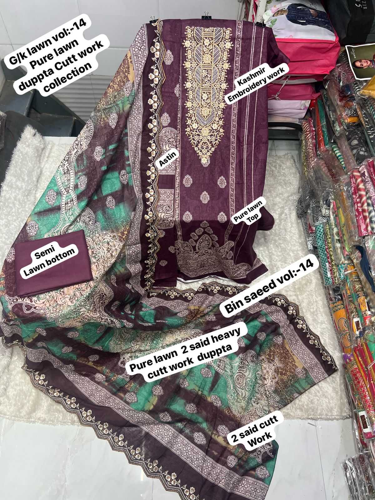 Ynf Cotton KESH444 BIN SAEED Suits & Dresses Wedding Collections Festive Collections Wholesale Printed Suits Embroidery Suits Cotton Suits Manufacturer