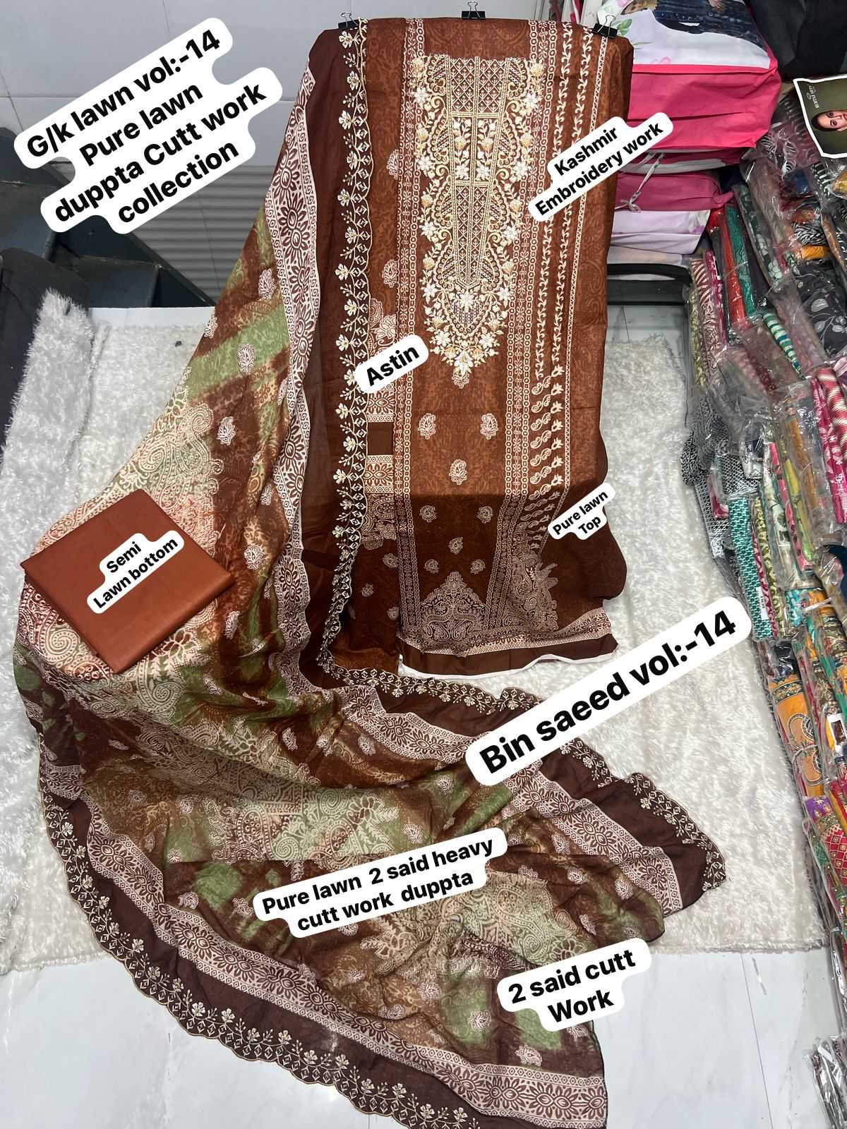 Ynf Cotton KESH444 BIN SAEED Suits & Dresses Wedding Collections Festive Collections Wholesale Printed Suits Embroidery Suits Cotton Suits Manufacturer