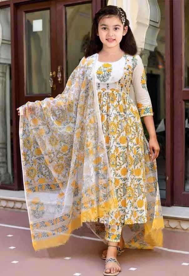 Ynf Cotton KESH461 96 Western Wears Kids Wear Festive Collections Wholesale Kids Frocks Girls Cotton Frocks Ethnic Dresses For Kids Manufacturer