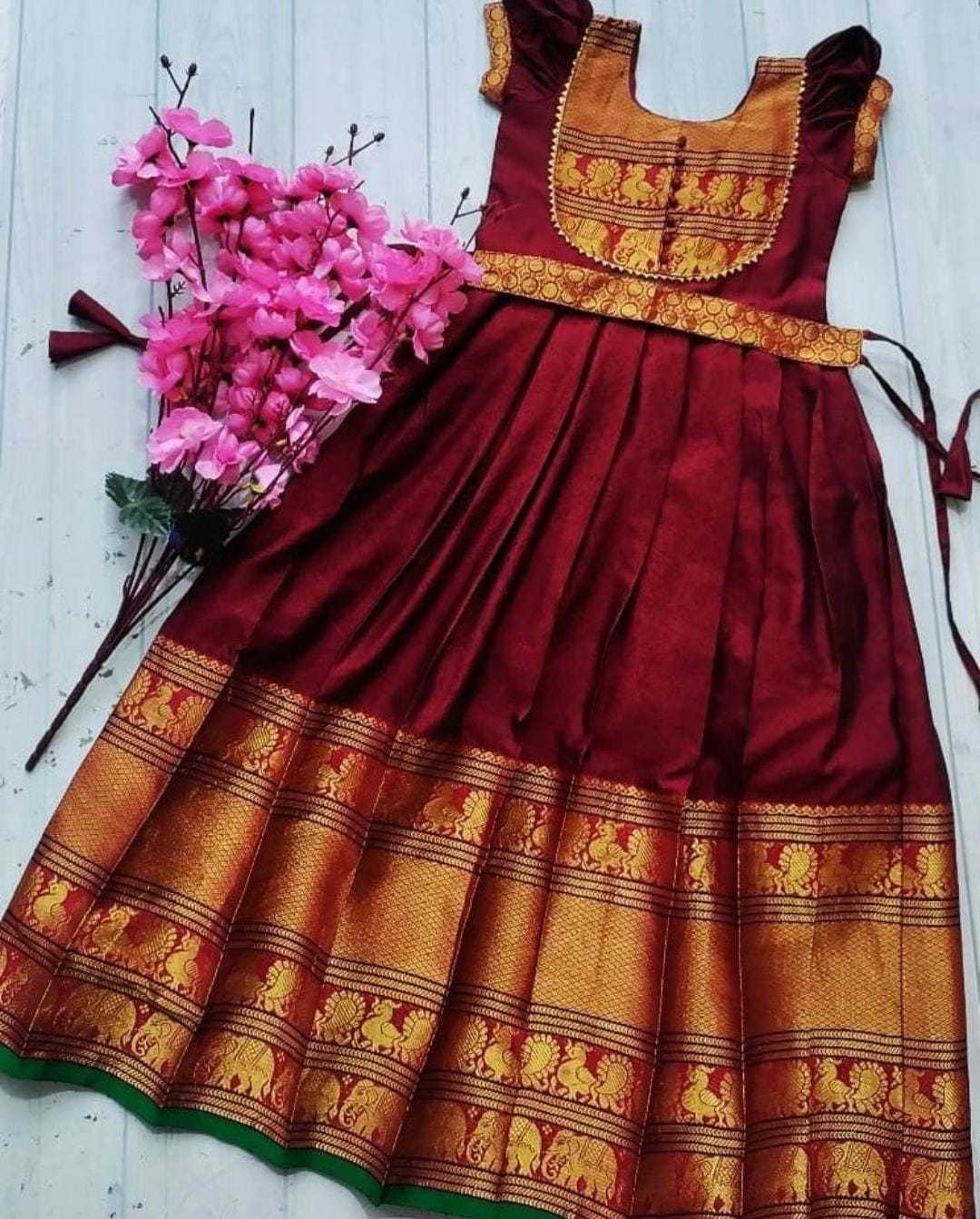 Ynf Cotton KESH493 DROP Kids Wear Wholesale Kids Gown Kids Ethnic Gowns Manufacturer