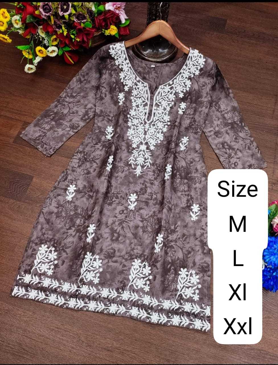 Ynf Cotton KESH502 Chikankari Kurti Wholesale Printed Kurtis Cotton Kurtis Chikan Kurti Manufacturer
