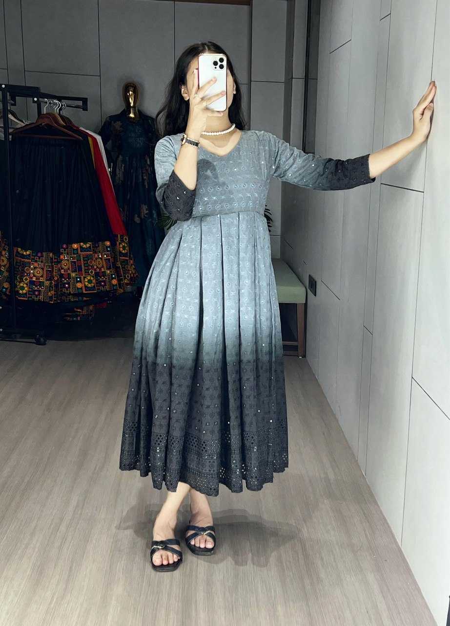 Ynf Cotton RIN119 RAINBOW Kurti Wholesale Chikankari Kurtis Party Wear Gown Style Kurtis Manufacturer
