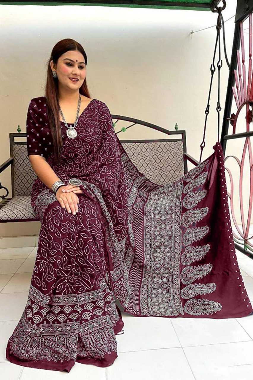 Ynf Cotton RIN229 112 Sarees Wholesale Ajrakh Sarees Cotton Sarees Mulmul Cotton Sarees Manufacturer