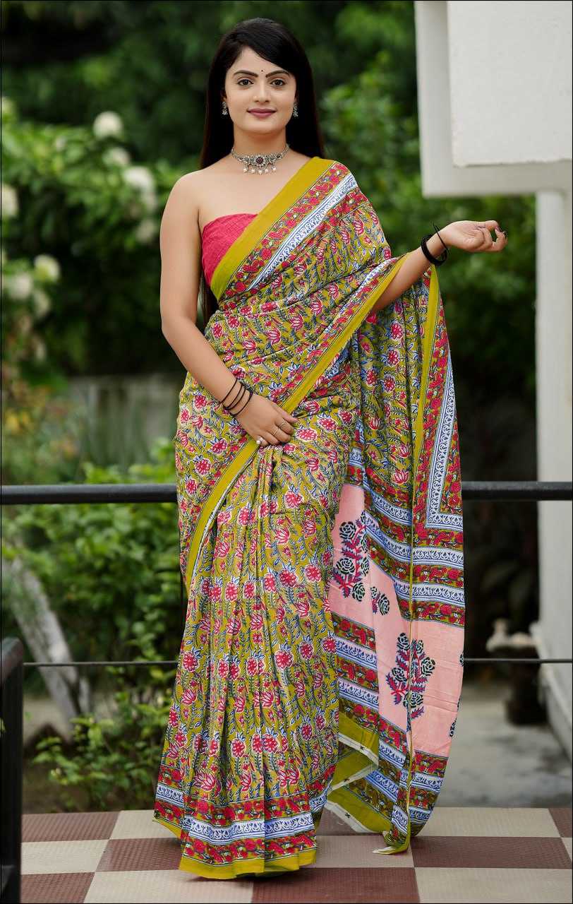 Ynf Cotton RIN229 93 Sarees Wholesale Fancy Sarees Printed Sarees Cotton Linen Sarees Manufacturer