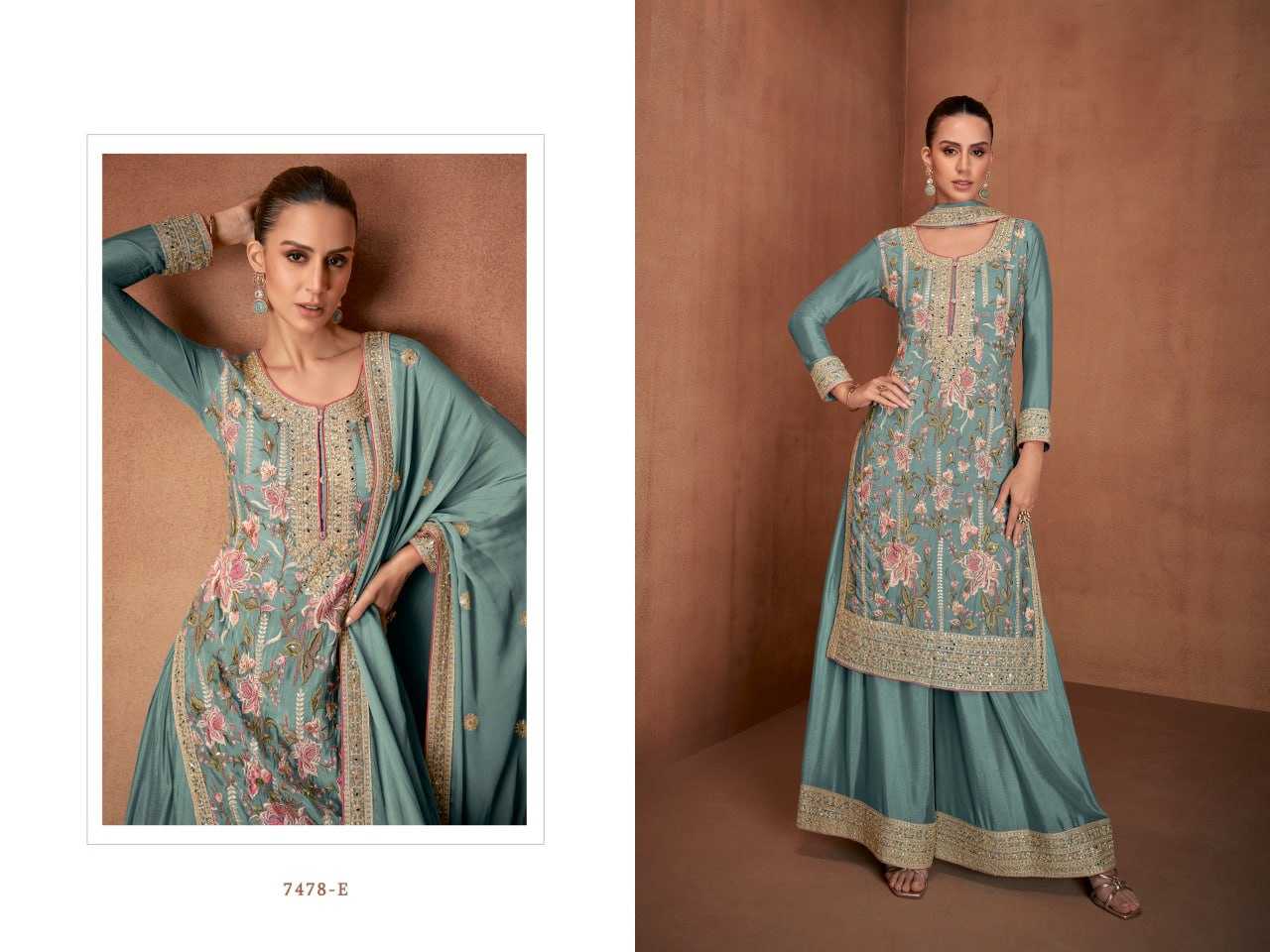 Ynf Crepe Silk KESH504 7478 Suits & Dresses Wholesale Ladies Suits Embroidery Suits Palazzo Suit Wedding guest dresses Manufacturer