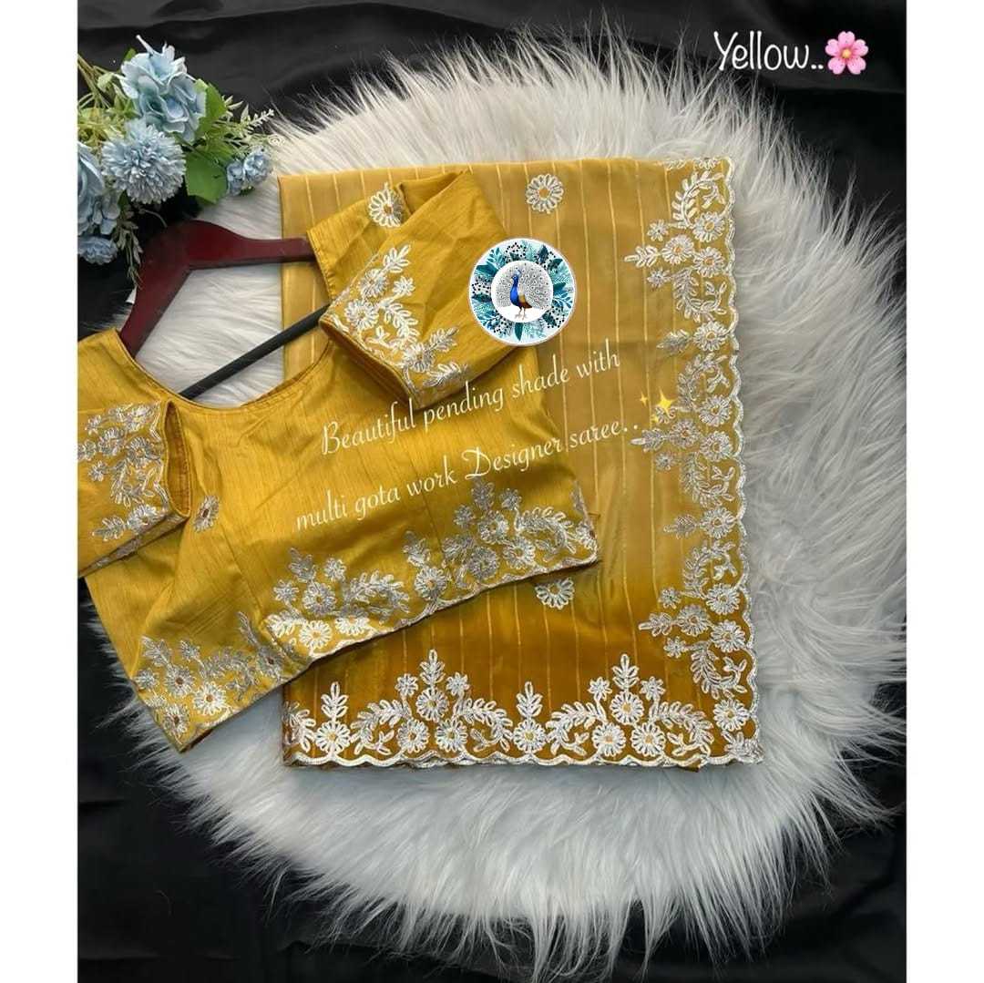 Ynf Crepe Silk RIN128 Daga & gota Silk Sarees Wedding Collections Festive Collections Wholesale Crepe Silk Saree Designer Silk Sarees Silk Sarees For Weddings Manufacturer
