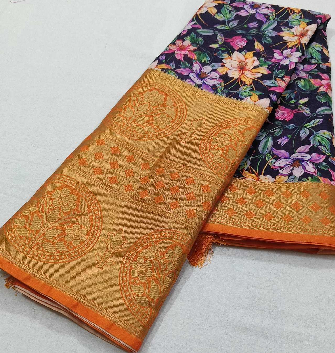 Ynf Crepe Silk RIN203 Contrast Rich Silk Sarees Wedding Collections Wholesale Printed Silk Saree Crepe Silk Saree Designer Silk Sarees Manufacturer