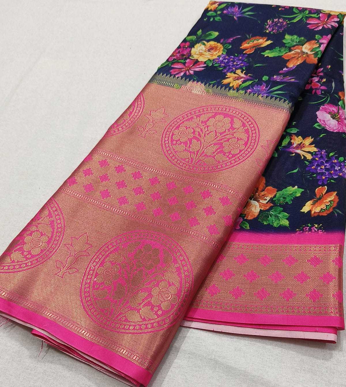 Ynf Crepe Silk RIN203 Contrast Rich Silk Sarees Wedding Collections Wholesale Printed Silk Saree Crepe Silk Saree Designer Silk Sarees Manufacturer