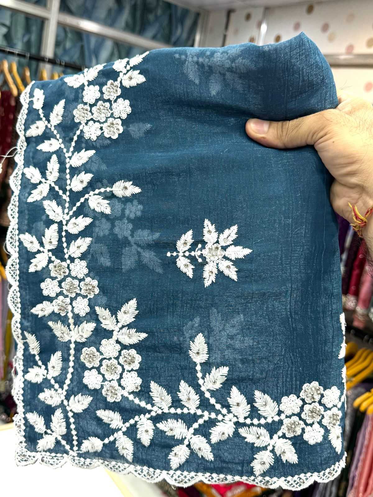 Ynf Crunchi KESH114 2759 Sarees Wedding Collections Festive Collections Wholesale Designer Sarees Chikan Sarees Cutwork Saree Manufacturer