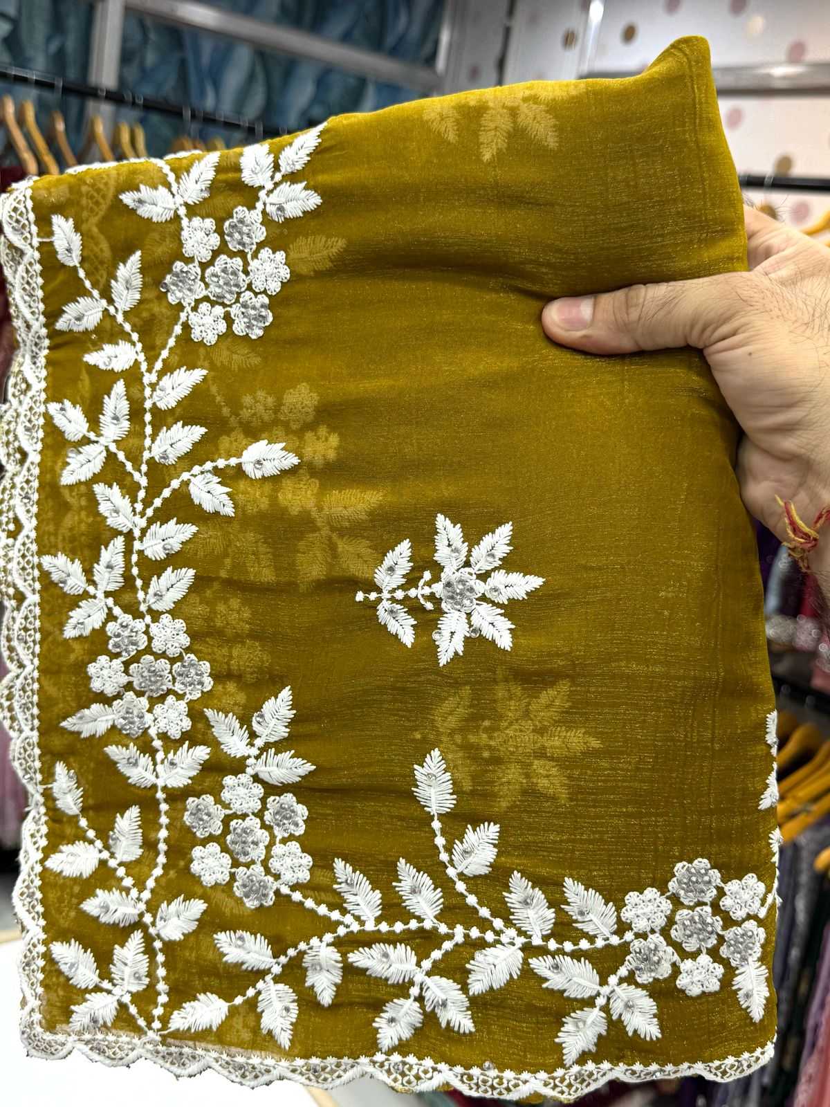 Ynf Crunchi KESH114 2759 Sarees Wedding Collections Festive Collections Wholesale Designer Sarees Chikan Sarees Cutwork Saree Manufacturer