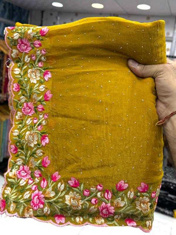 Ynf Crunchi KESH114 2780 Sarees Wedding Collections Wholesale Designer Sarees Kashmiri Sarees Stone Work Saree Manufacturer