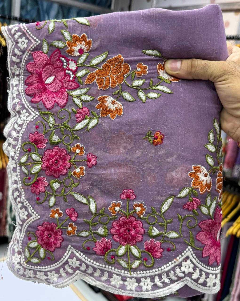 Ynf Crunchi KESH114 3854 Sarees Wedding Collections Festive Collections Wholesale Embroidered Sarees Stone Work Saree Cutwork Saree Manufacturer