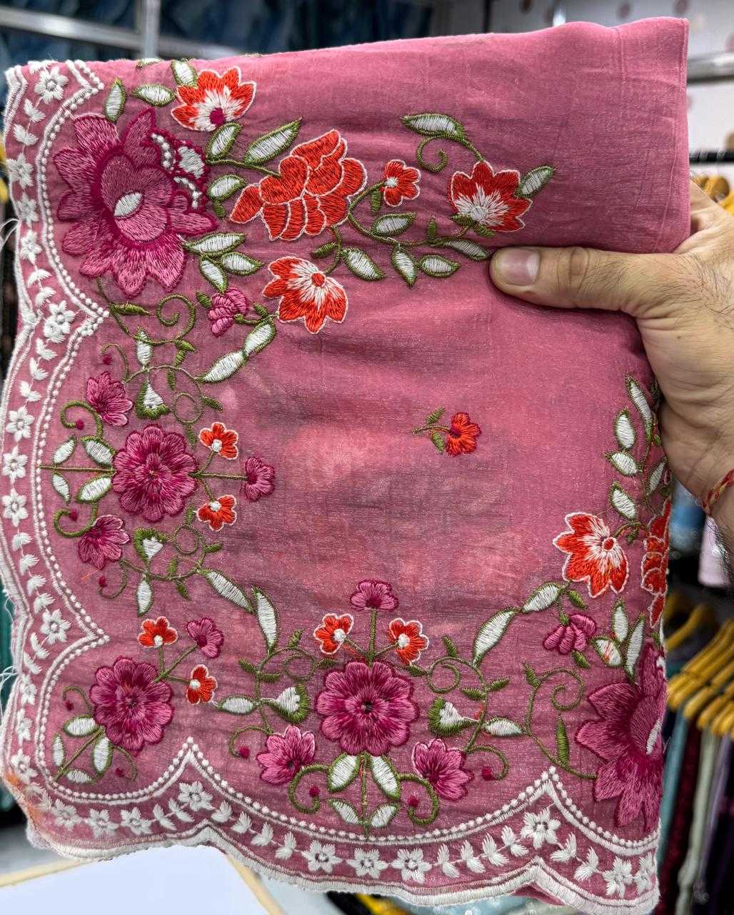 Ynf Crunchi KESH114 3854 Sarees Wedding Collections Festive Collections Wholesale Embroidered Sarees Stone Work Saree Cutwork Saree Manufacturer