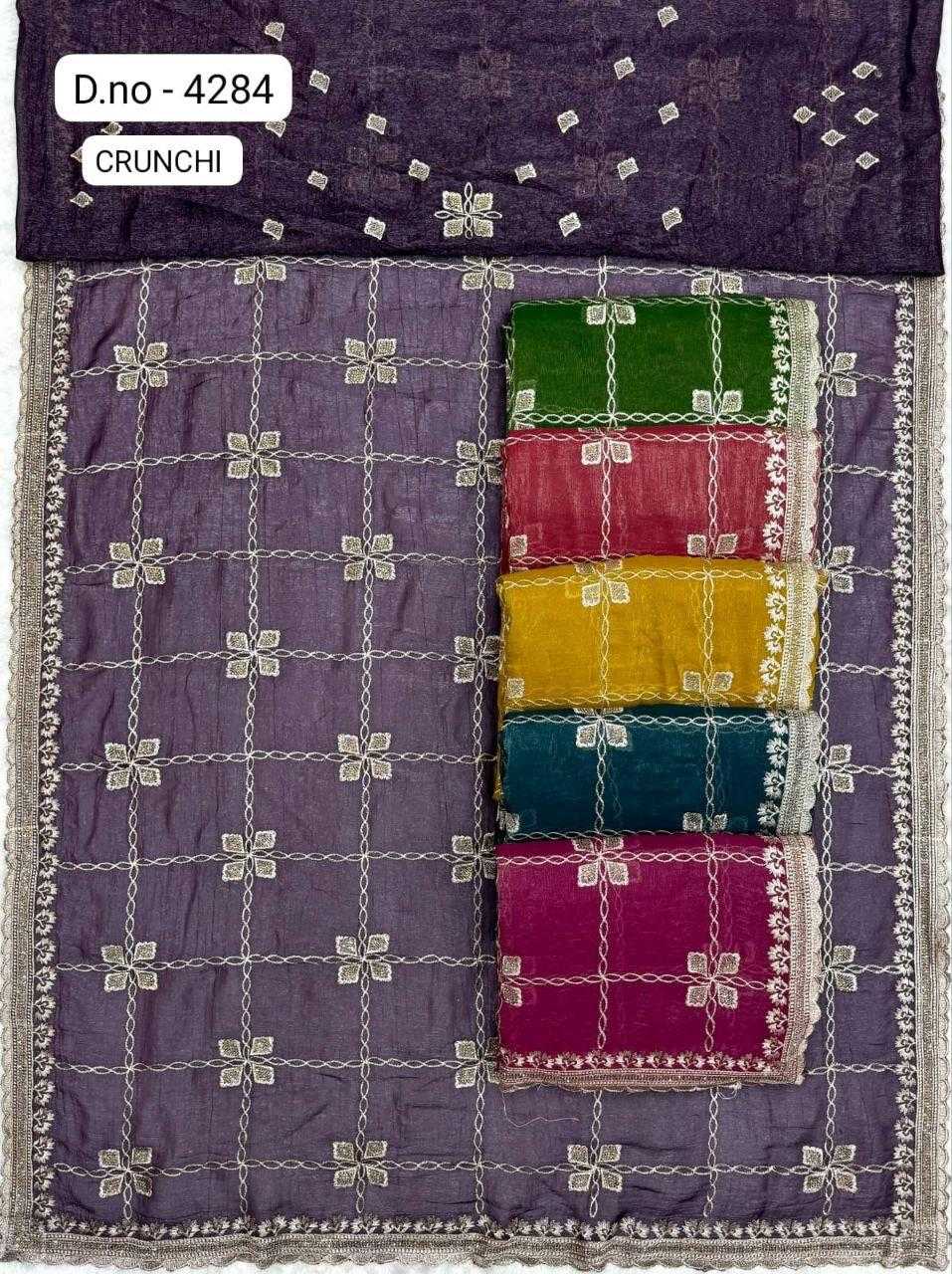 Ynf Crunchi KESH114 4284 Sarees Wedding Collections Festive Collections Wholesale Embroidered Sarees Stone Work Saree Zari Border Sarees Manufacturer