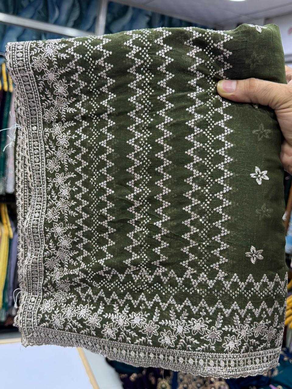 Ynf Crunchi KESH114 4793 Sarees Wedding Collections Festive Collections Wholesale Embroidered Sarees Stone Work Saree Zari Border Sarees Manufacturer