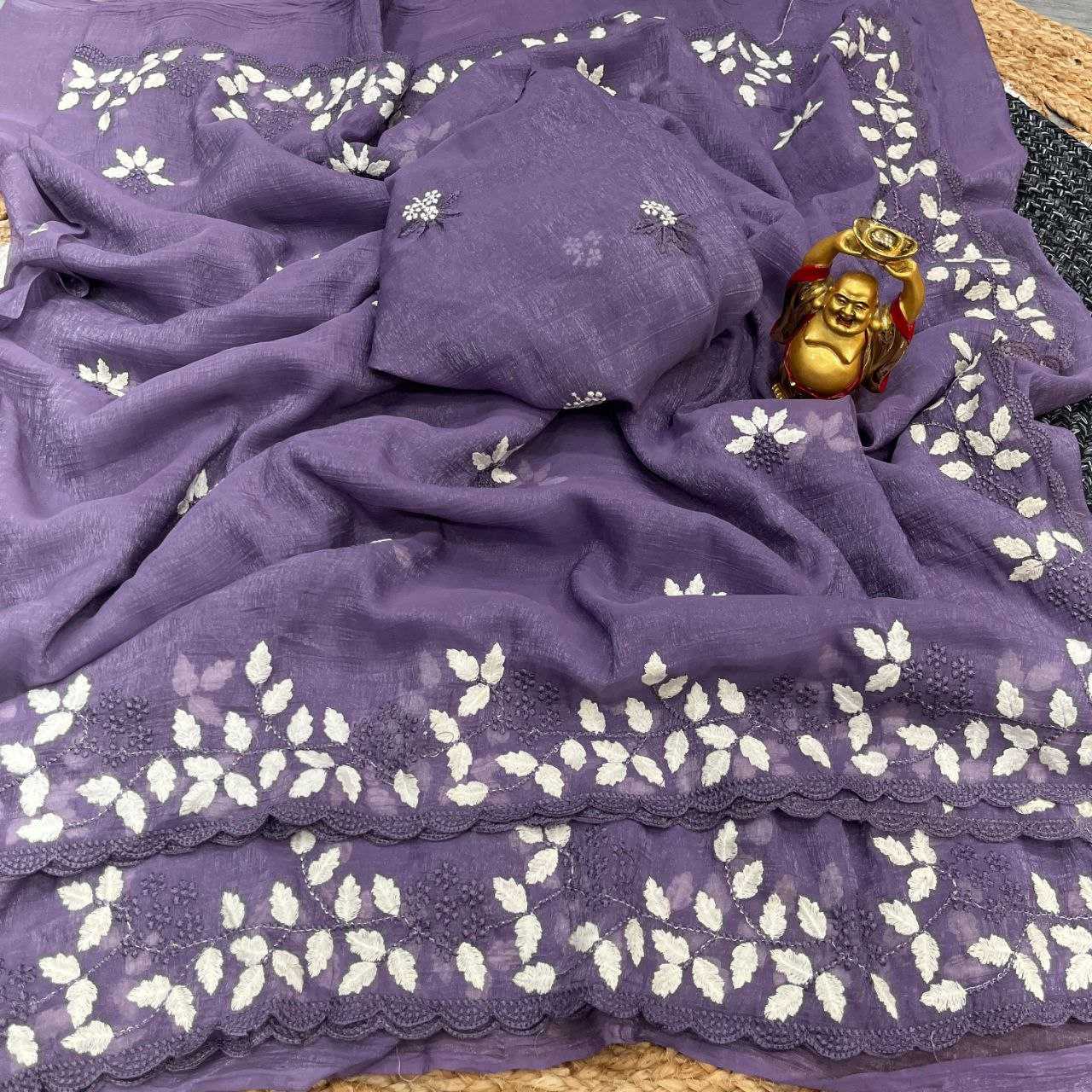 Ynf Crunchi KESH487 871 Sarees Wedding Collections Festive Collections Wholesale Embroidered Sarees Festive Sarees Sarees With Blouse Manufacturer