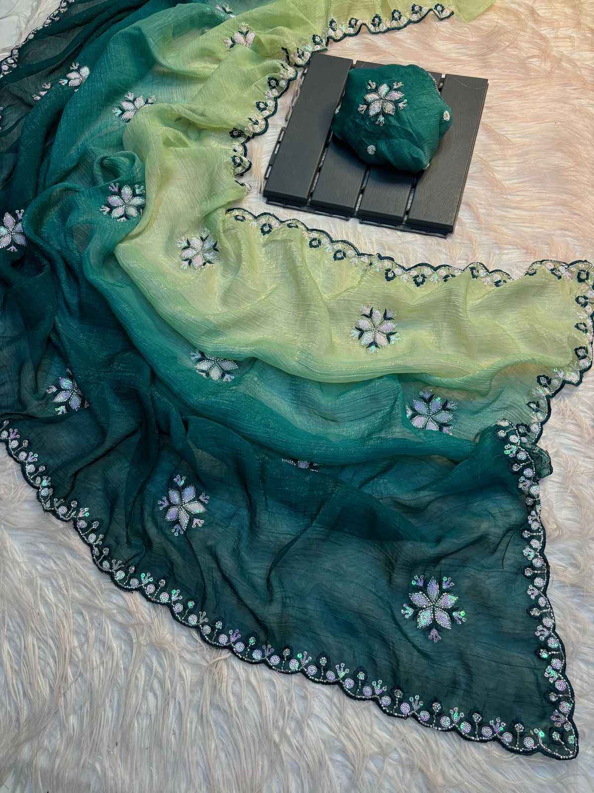 Ynf Crunchi RIN199 Peding Sarees Wedding Collections Festive Collections Wholesale Fancy Sarees Sequence Sarees Hand Work Sarees Manufacturer