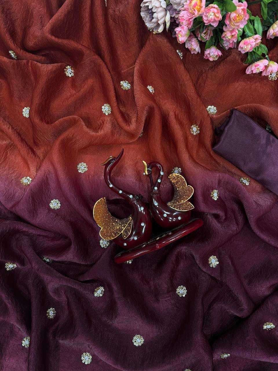 Ynf Crush Silk RIN151 5462 Sarees Wedding Collections Festive Collections Wholesale Designer Sarees Sequence Sarees Sarees With Blouse Manufacturer