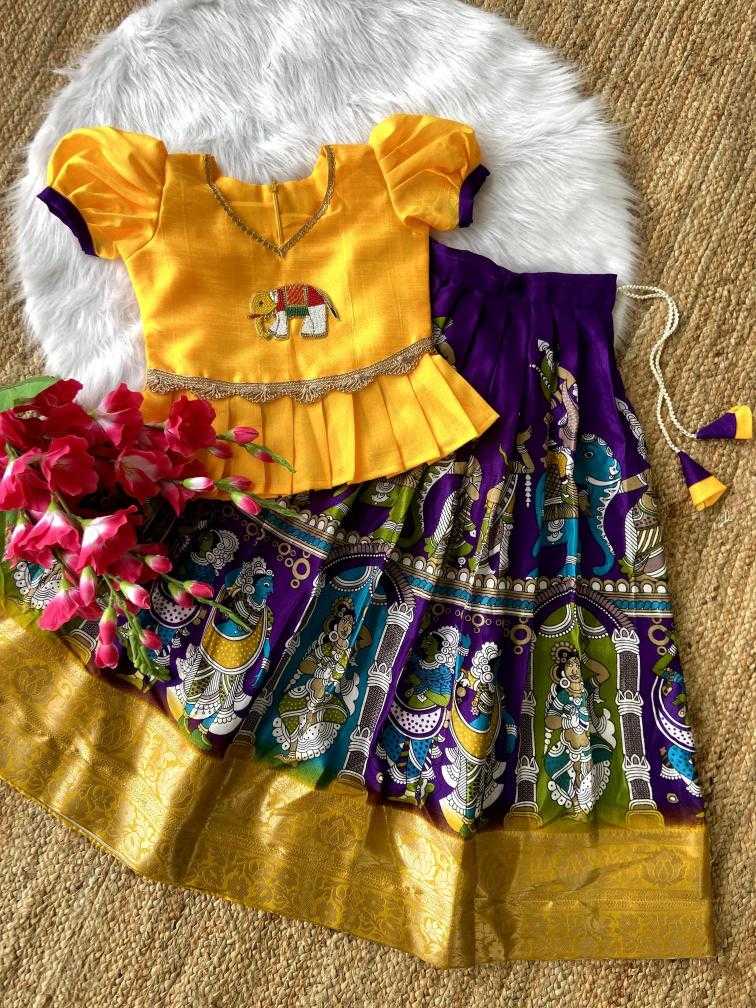 Ynf Dola Silk KESH493 paavadai Kids Wear Wholesale Kids Lehenga Kids Lehenga Choli Baby Girl Lehenga Manufacturer