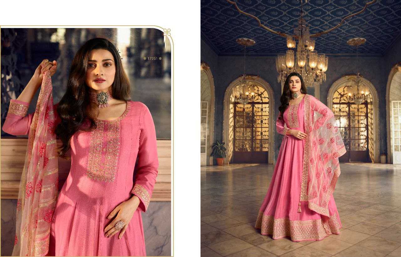 Ynf Dola Silk KESH504 Sheesh Mahal Gowns Wedding Collections Festive Collections Wholesale Embroidery Gowns Silk Gowns Gown With Dupatta Manufacturer