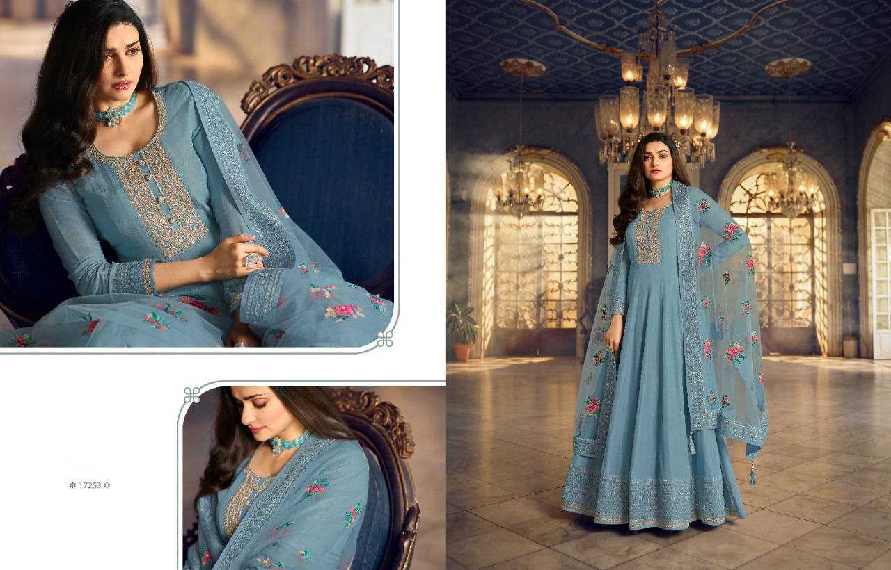 Ynf Dola Silk KESH504 Sheesh Mahal Gowns Wedding Collections Festive Collections Wholesale Embroidery Gowns Silk Gowns Gown With Dupatta Manufacturer