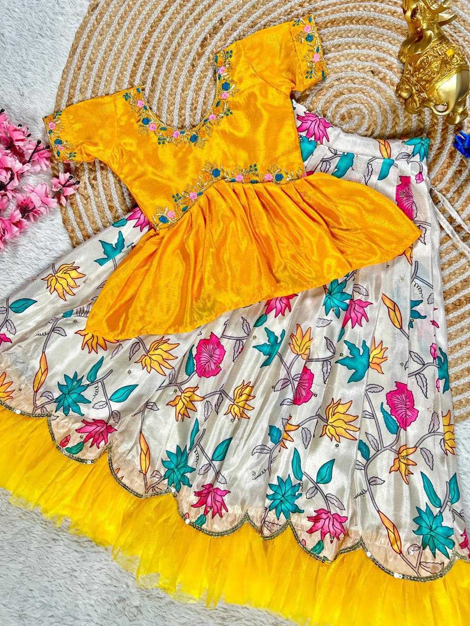 Ynf Dola Silk KESH505 342 Kids Wear Wholesale Kids Lehenga Embroidered Frock Kids Ghagra Choli Manufacturer