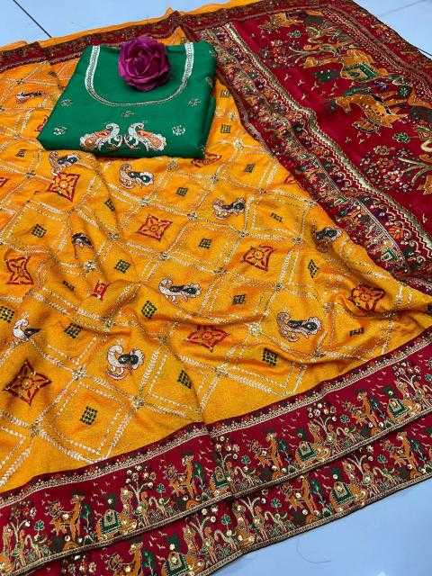 Ynf Dola Silk RIN144 PANETAR PATOLA - 3 Silk Sarees Wedding Collections Festive Collections Wholesale Dola Silk Sarees Designer Silk Sarees Embroidered Silk Sarees Manufacturer