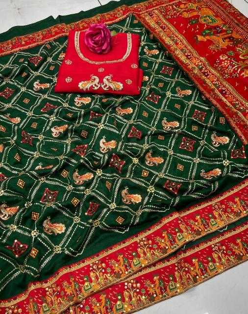 Ynf Dola Silk RIN144 PANETAR PATOLA - 3 Silk Sarees Wedding Collections Festive Collections Wholesale Dola Silk Sarees Designer Silk Sarees Embroidered Silk Sarees Manufacturer