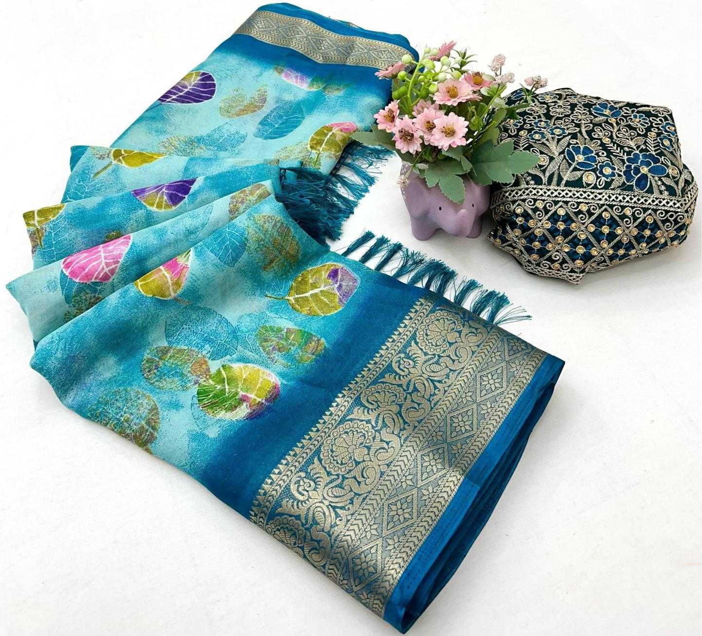 Ynf Dull Moss RIN209 Aangan Sarees Wedding Collections Festive Collections Wholesale Designer Sarees Printed Sarees Zari Border Sarees Manufacturer