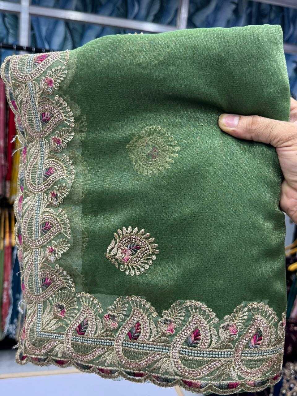 Ynf Fancy KESH114 4792 Sarees Wedding Collections Festive Collections Wholesale Embroidered Sarees Stone Work Saree Zari Border Sarees Manufacturer
