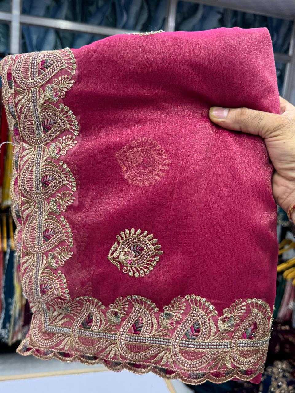 Ynf Fancy KESH114 4792 Sarees Wedding Collections Festive Collections Wholesale Embroidered Sarees Stone Work Saree Zari Border Sarees Manufacturer