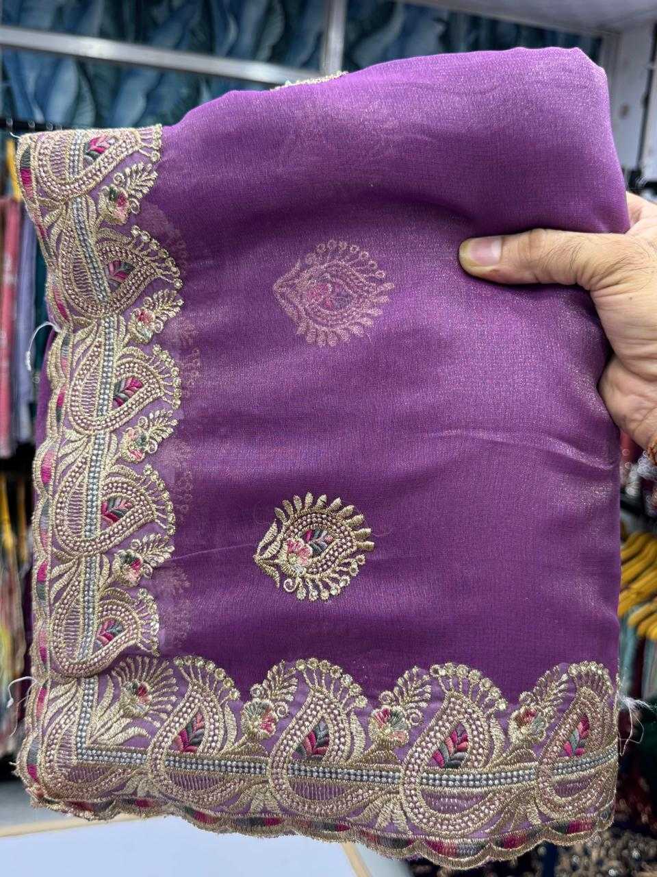 Ynf Fancy KESH114 4792 Sarees Wedding Collections Festive Collections Wholesale Embroidered Sarees Stone Work Saree Zari Border Sarees Manufacturer