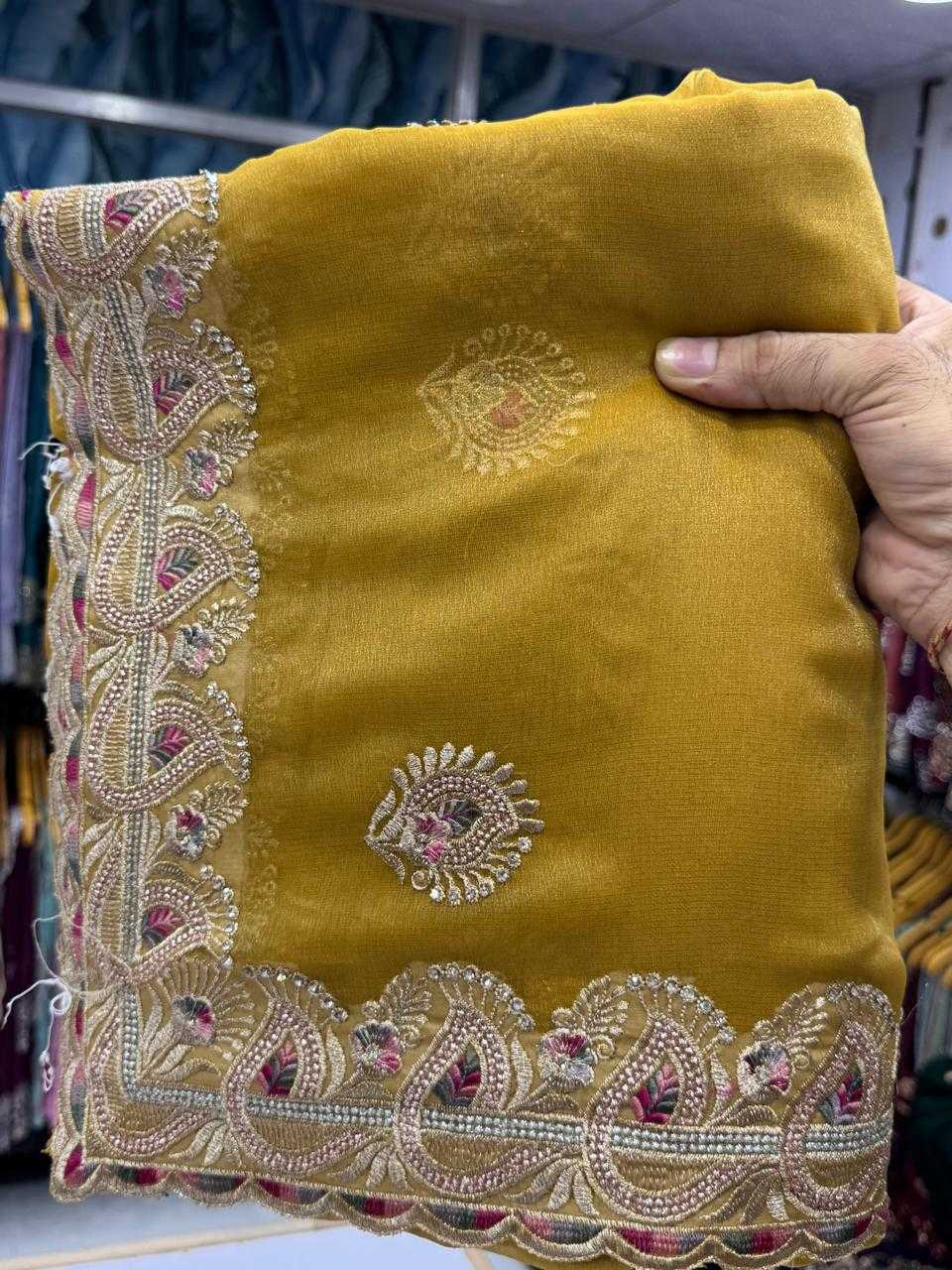 Ynf Fancy KESH114 4792 Sarees Wedding Collections Festive Collections Wholesale Embroidered Sarees Stone Work Saree Zari Border Sarees Manufacturer